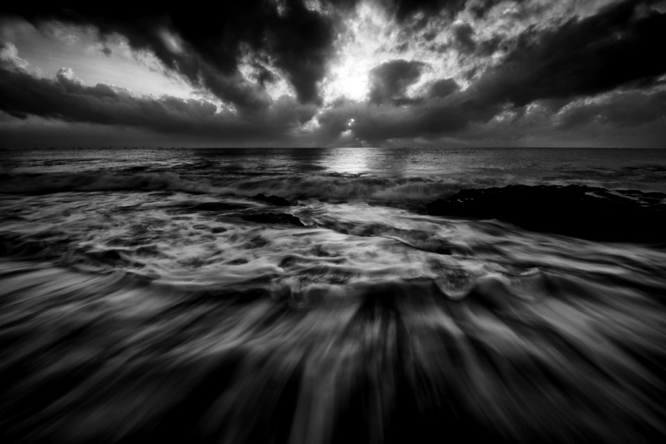 Beach Black-and-white Dramatic