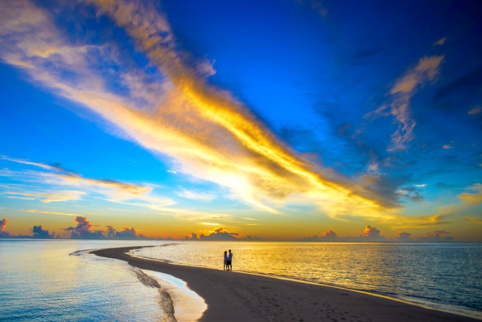 View Of Beach At Sunset