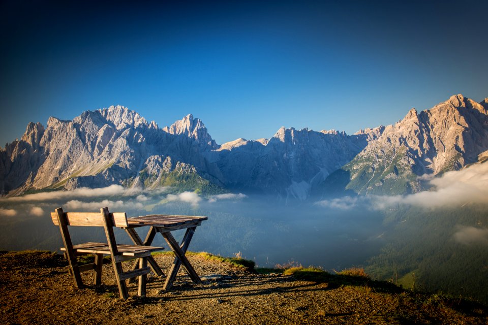View Of Chairs On Mountain Range