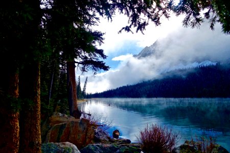 Scenic View Of Lake Against Cloudy Sky