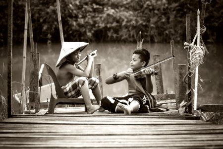 Asian Black-and-white Boys