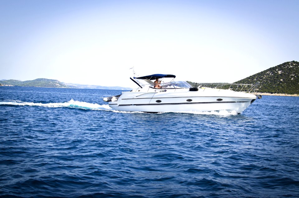 Blue Boat Clouds photo