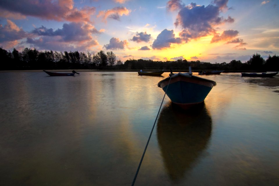 Boats Clouds Dawn