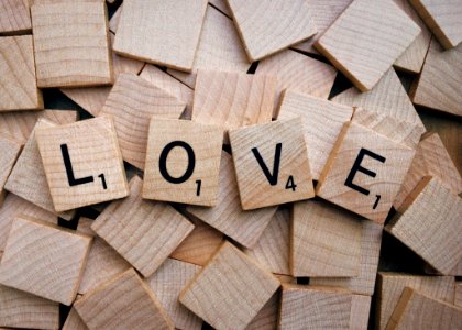 Love Scrabble Text photo