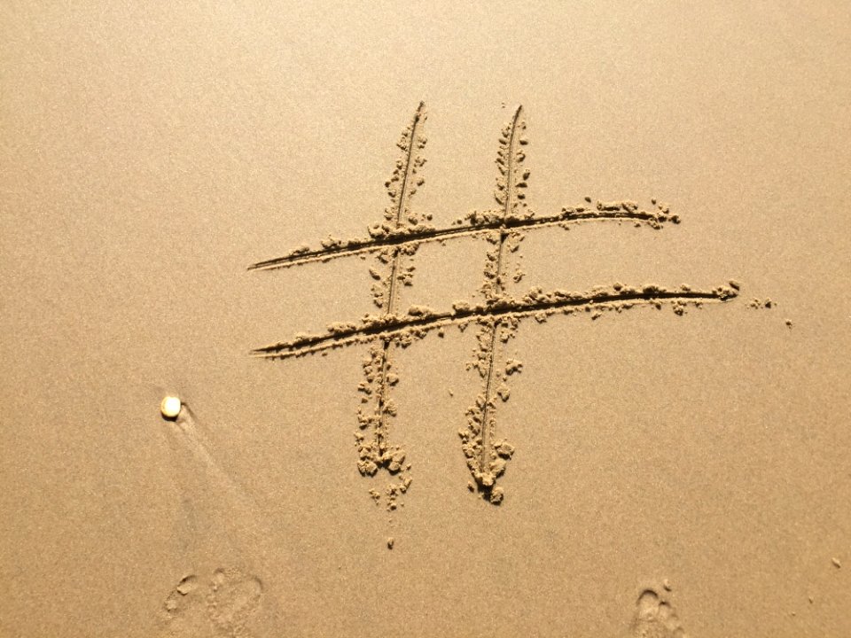 Beach Footprint Hashtag