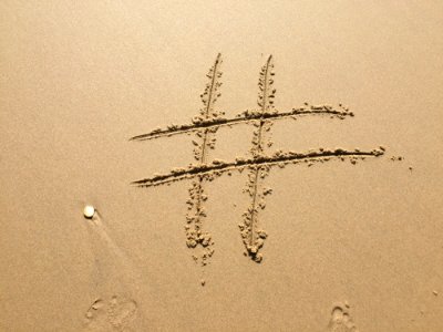 Beach Footprint Hashtag