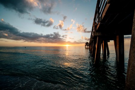 Scenic View Of Sea At Sunset photo