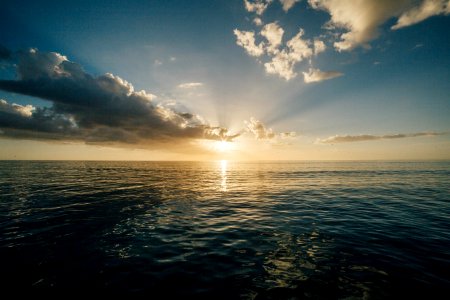 Scenic View Of Sea At Sunset