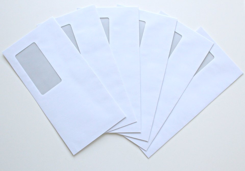 High Angle View Of Paper Against White Background photo