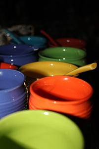 Ceramic bowls colorful photo