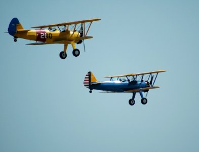 2 Biplanes Flying photo