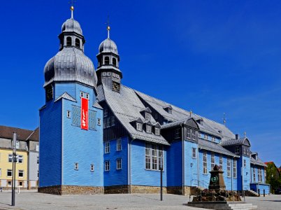 Blue And Gray Painted Building Landmark photo