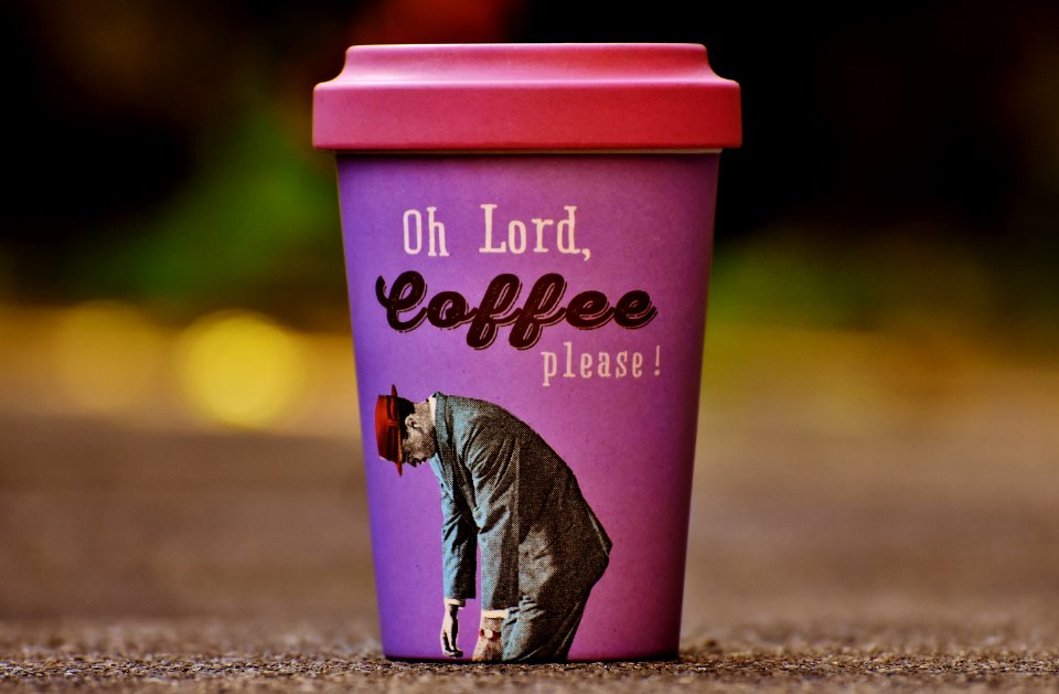 Oh Lord Coffee Please Purple And Pink Cup