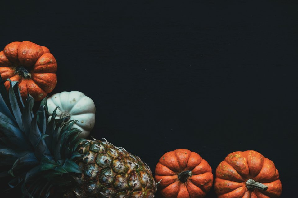 Photography Of A Pineapple Fruit Near Two Squashes