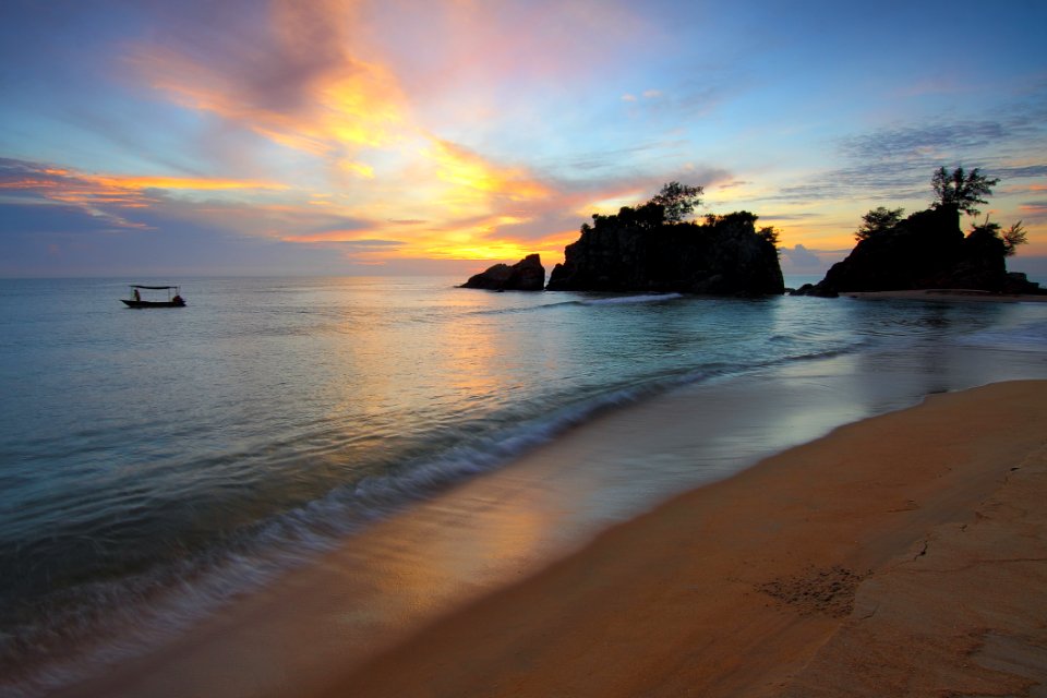 Beach Boat Dawn