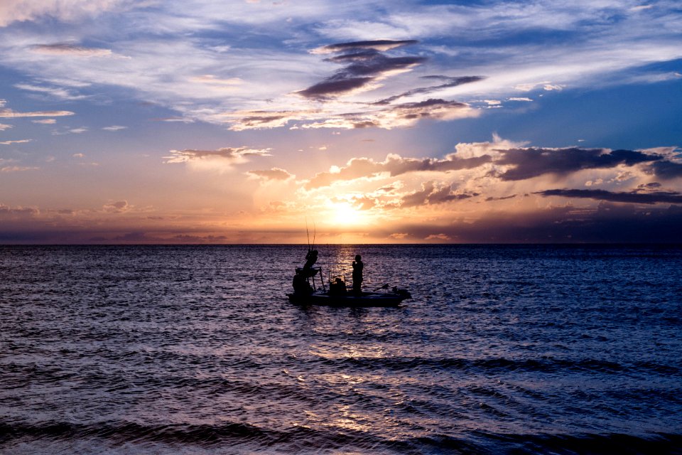 Beach Boat Clouds