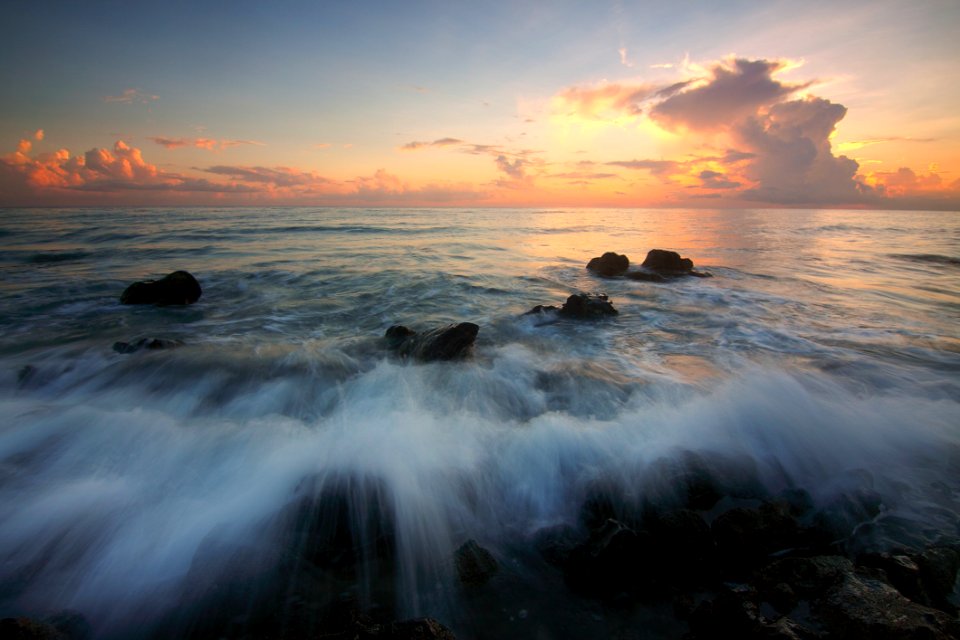 Beach Clouds Dawn photo