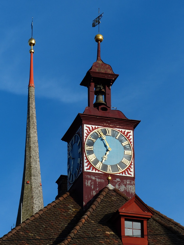 Town hall clock spire stein am rhein