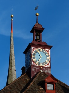 Town hall clock spire stein am rhein photo