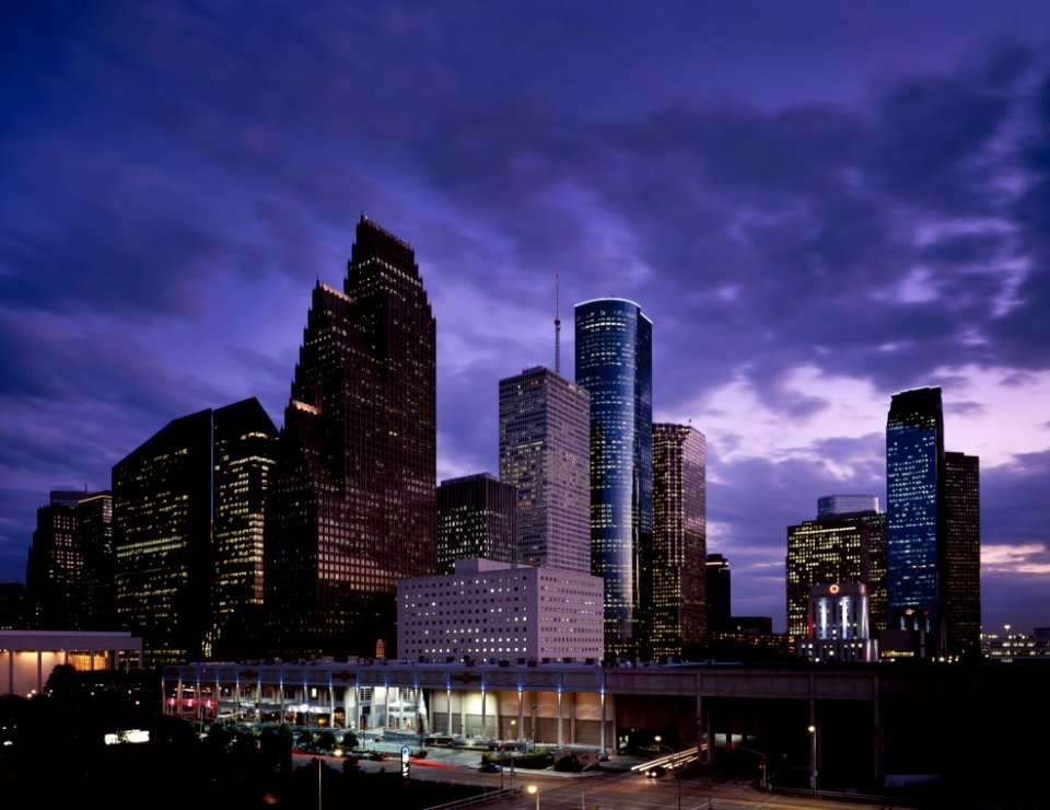 High Rise Building Turn On Lights At Nighttime