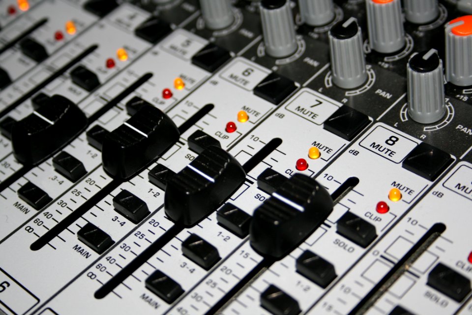 Closeup Shot Of Music Mixer