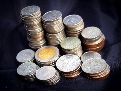 Silver Round Coins Stock photo