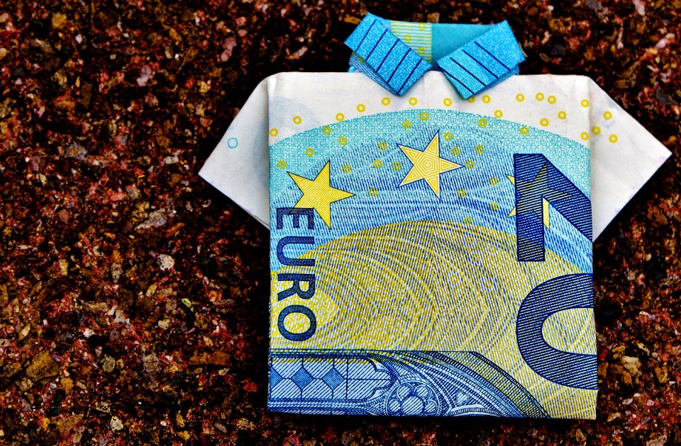 White Blue And Green T-shirt Shaped Banknote