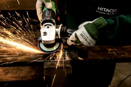 Hitachi White Black Angle Grinder photo