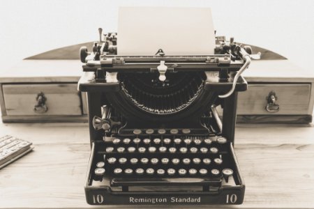 Remington Standard Typewriter In Greyscale Photography photo