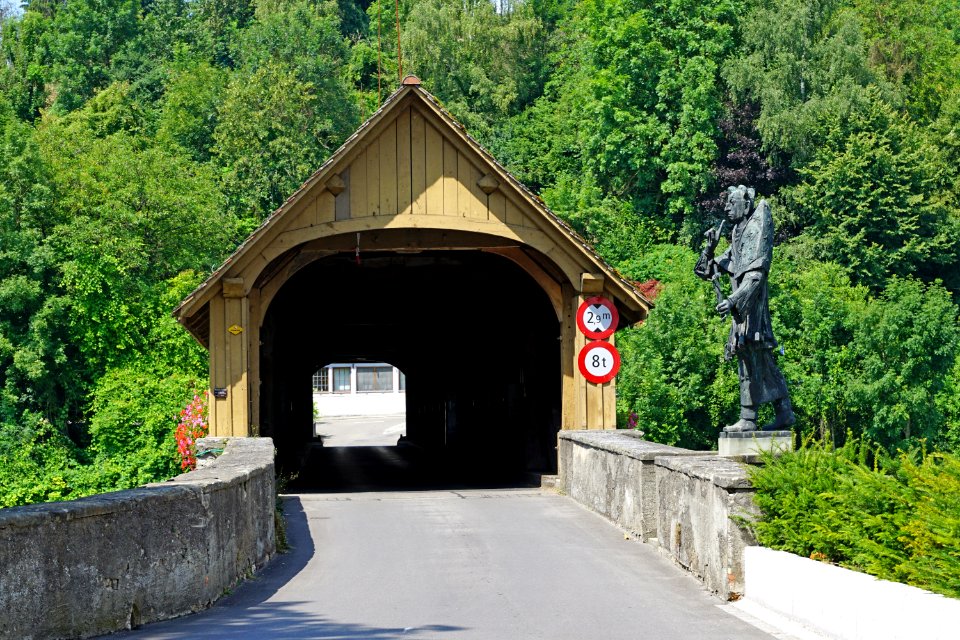 Brown Wooden Tunnel Near Green Trees During Daytime photo