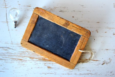 Brown Wooden Framed Chalkboard photo