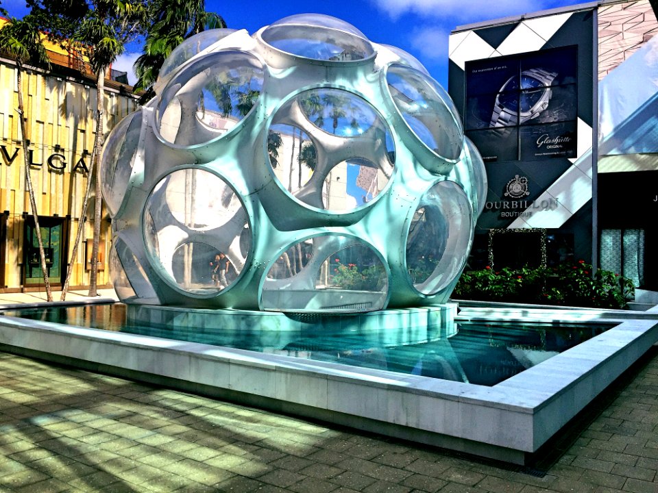 Grey Sphere With Round Holes Tourist Attraction