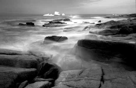 Grayscale Photography Of Seashore photo