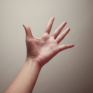 Photography palm finger