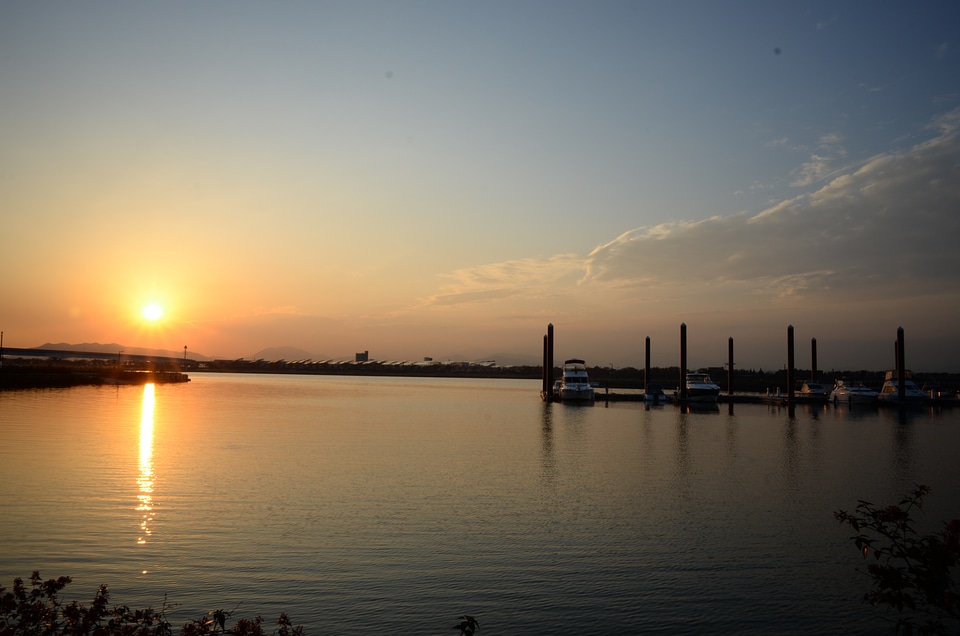 Lake by the river sky