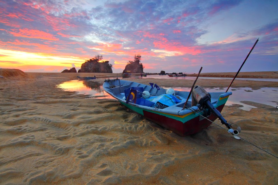 Boat Clouds Landscape