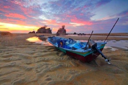 Boat Clouds Landscape