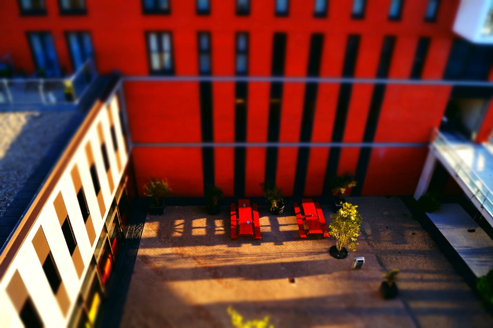 Red White And Brown Buildings