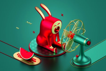 Red Green Art Illustration