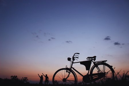 Silhouette Of Commuter Bike photo