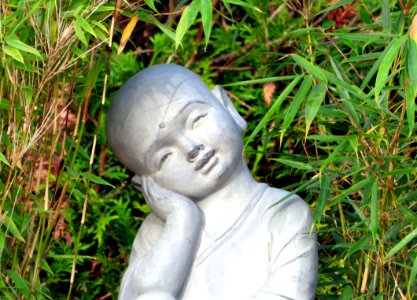 Statue Grass Sculpture Head photo