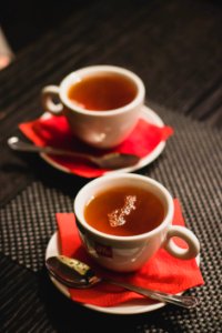 Cup Tea With Saucer And Teaspoon photo