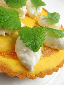 Dessert mango mint photo