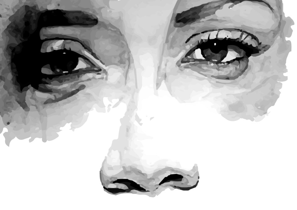 Face Nose Black And White Eye