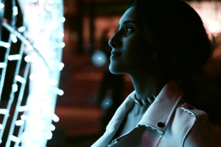 Woman Wearing White Coat Photo photo