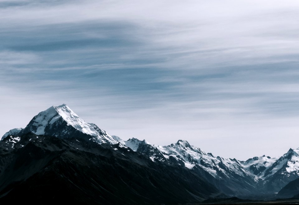 Snow-coated Rocky Mountains photo