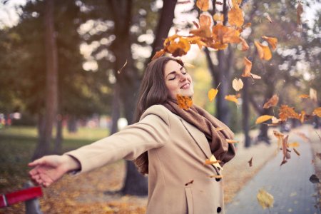 Woman In Brown Coat photo