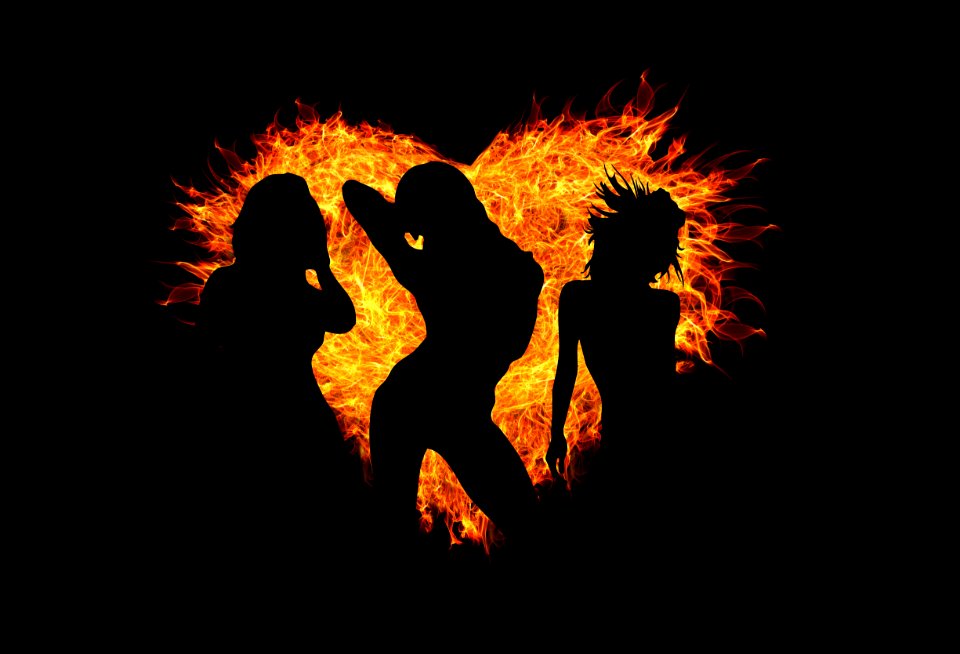 Silhouette Darkness Love Flame