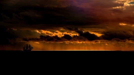Sky Horizon Sunset Cloud photo