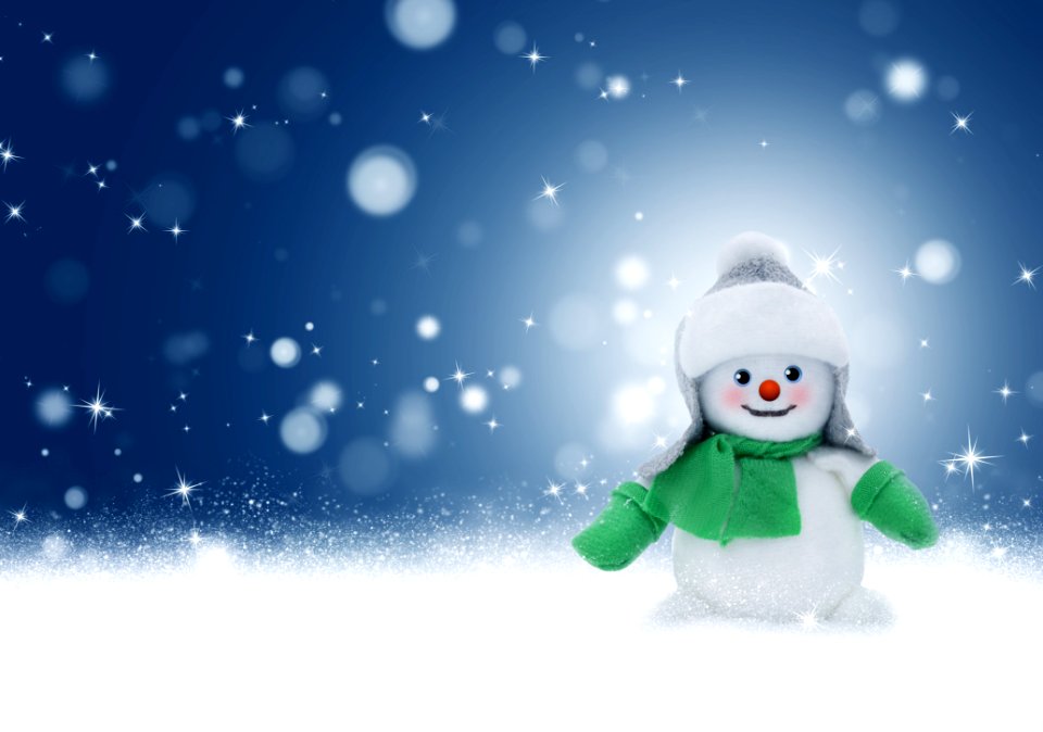 Snowman Blue Sky Winter